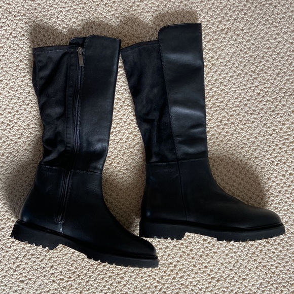 AQUATALIA Mattie Water Resistant Black Leather/Suede Tall Boot - Picture 7 of 8